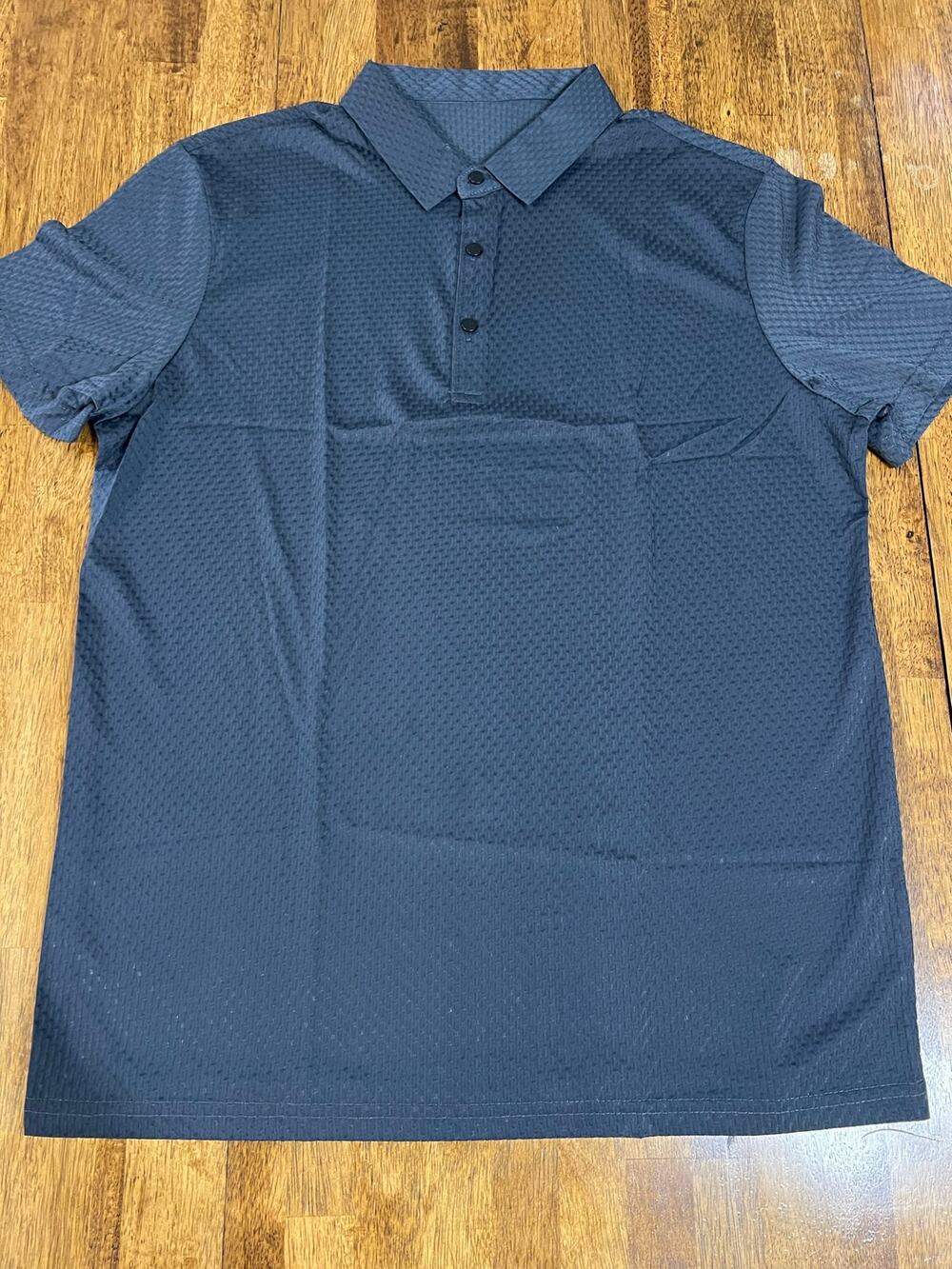 Boutique Mens Business Casual Polo Shirt Short Sleeve Blue-Gray Size XL